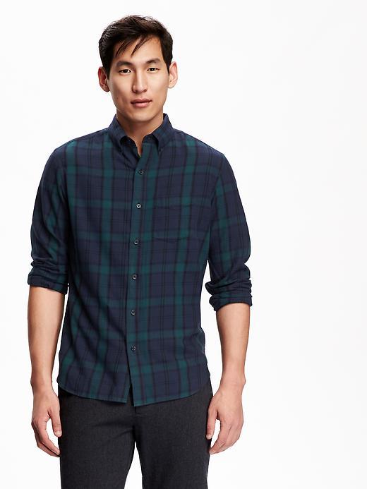 Old Navy Mens Slim Fit Tartan Shirts Size Xxl Big - Emerald Isle