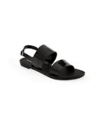 Old Navy Faux Patent Double Strap Sandals - Black