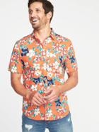Old Navy Mens Slim-fit Built-in Flex Getaway Shirt For Men Robbie Red Size M