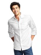 Old Navy Mens Slim-fit Clean-slate Oxford Shirt For Men Cream Size S