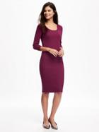Old Navy Rib Knit Bodycon Dress For Women - Ivan The Grape