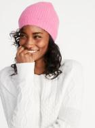 Old Navy Womens Soft-brushed Sweater-knit Beanie For Women Crystal Palace Pink Size One Size