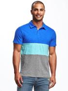 Old Navy Color Blocked Polo For Men - Lobelia Blue Stars