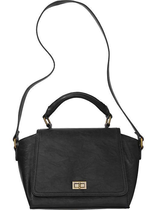 Old Navy Old Navy Womens Faux Leather Crossbody Purses - Black Jack