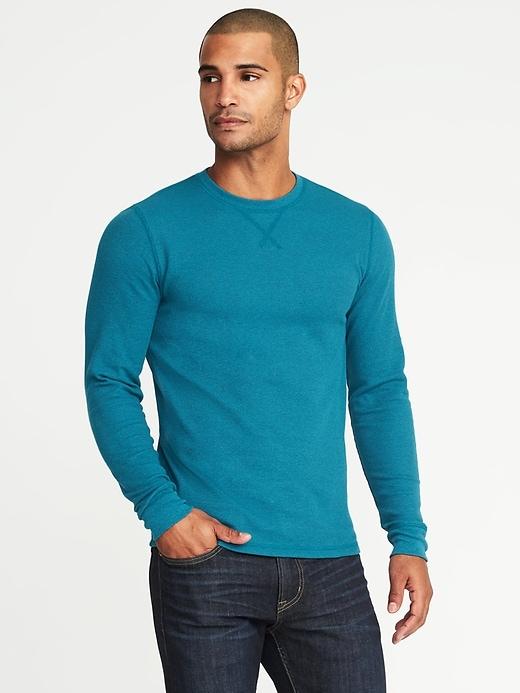 Old Navy Mens Soft-washed Built-in Flex Thermal Tee For Men Oasis Lagoon Size Xxxl