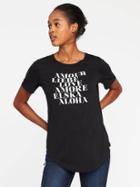 Old Navy Relaxed Curved Hem Tee For Women - Black