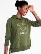 Old Navy Womens Logo-graphic Pullover Hoodie For Women Hunter Pines Size Xs