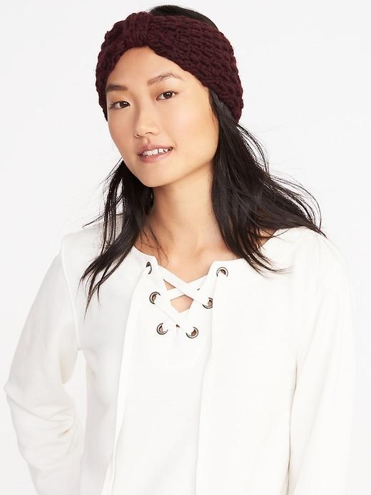 Old Navy Honeycomb Knit Ear Warmer For Women - Wine Purple