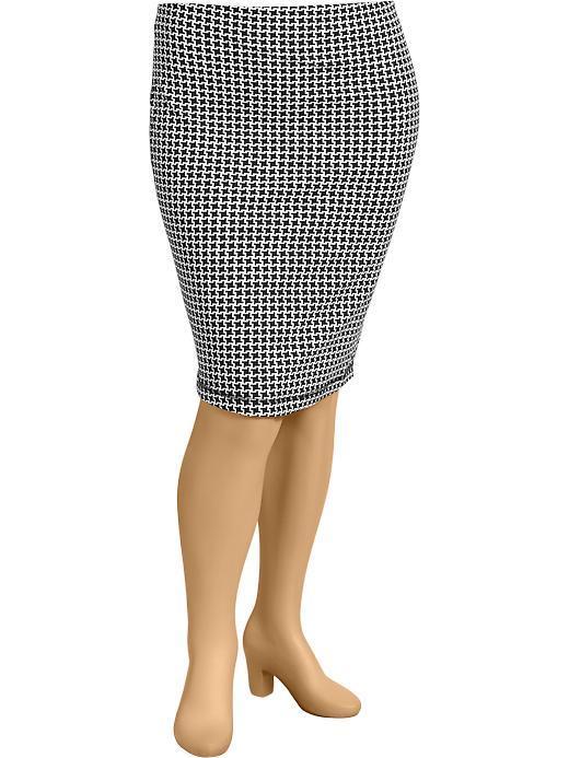Old Navy Womens Plus Knit Pencil Skirts - Blk/wht Houndstooth