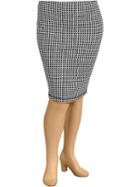 Old Navy Womens Plus Knit Pencil Skirts - Blk/wht Houndstooth