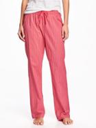 Old Navy Poplin Sleep Pants For Women - Pink Geometric