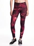 Old Navy Go Dry High Rise Printed Compression Legging For Women - Lingonberry Jam