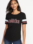 Old Navy Womens College-team Graphic Sleeve-stripe Tee For Women Texas A&m Size M