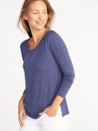 Old Navy Womens Luxe Soft-spun Raglan-sleeve Top For Women Majestic Sea Size S