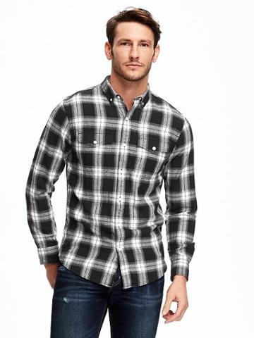 Old Navy Slim Fit Flannel Shirt For Men - Stone Cold Fox