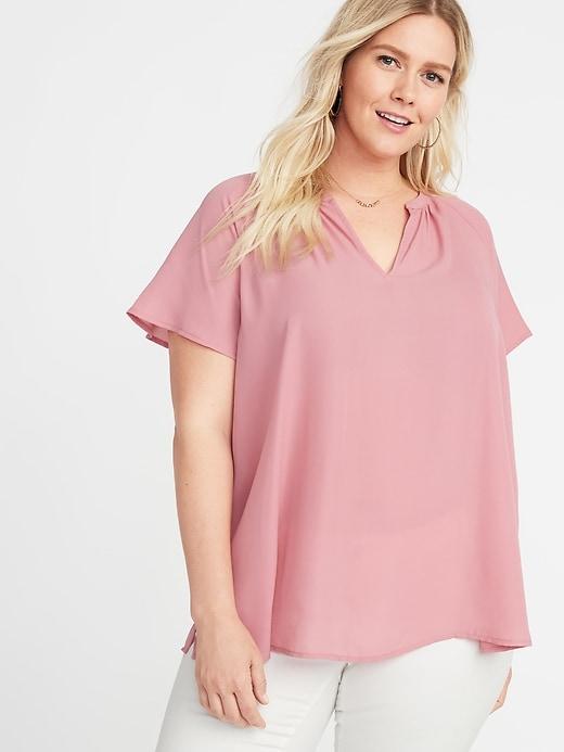 Old Navy Womens Georgette Plus-size Cocoon Top Dusty Mauve Size 2x