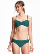 Old Navy Twisted Bandeau Top For Women - Tectonics Teal Nylon