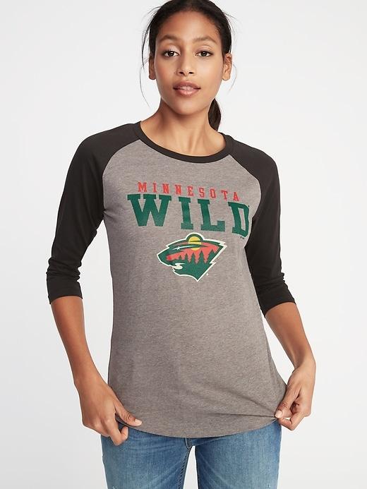 Old Navy Womens Nhl Team-graphic Raglan Tee For Women Minnesota Wild Size Xs