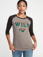 Old Navy Womens Nhl Team-graphic Raglan Tee For Women Minnesota Wild Size Xs