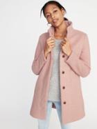 Old Navy Womens Mock-neck Boucl Coat For Women Light Pink Size S