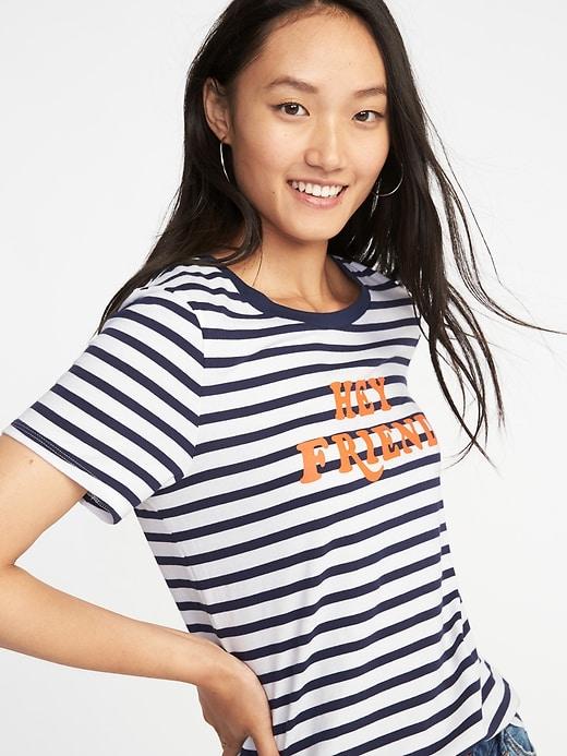 Old Navy Womens Graphic Everywear Tee For Women Hey Friend Size Xs