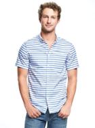 Old Navy Built In Flex Slim Fit Oxford Shirt For Men - Blue Stripe