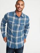 Old Navy Mens Regular-fit Built-in Flex Plaid Flannel Shirt For Men By The Bay Size L