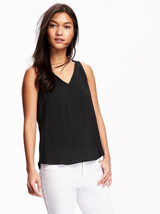 Old Navy Relaxed V Neck Shirt - Black