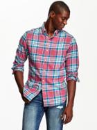 Old Navy Mens Slim Fit Flannel Shirt Size Xxl Big - Kimono Pink