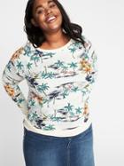 Old Navy Womens Plus-size Printed Vintage Sweatshirt White Scenic Size 1x
