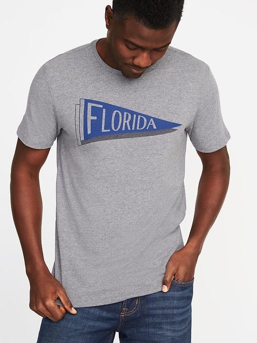 Old Navy Mens Florida Graphic Tee For Men Dark Heather Gray Size Xxl