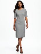 Old Navy Textured Ponte Knit Shift Dress For Women - Heather Grey