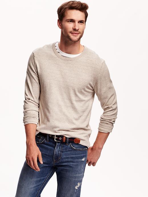 Old Navy Mens Crew Neck Sweater Size L - Heather Oatmeal