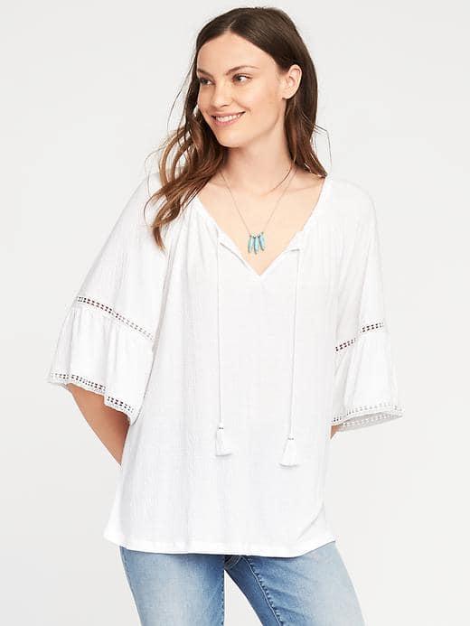 Old Navy Bell Sleeve Swing Top For Women - Cream