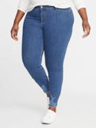 Old Navy Womens High-rise Secret-slim Pockets + Waistband Rockstar Plus-size Super Skinny Ankle Jeans Broadway Blue Size 30