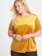 Old Navy Womens Plus-size Velvet Top Rusty Yellow Size 2x