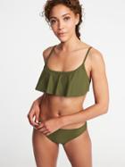 Old Navy Womens Ruffle-trim Swim Top For Women Hunter Pines Size Xxl