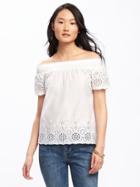 Old Navy Relaxed Off The Shoulder Top For Women - Calla Lillies