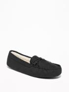 Old Navy Mens Sherpa-lined Moccasin Slippers For Men Black Size M