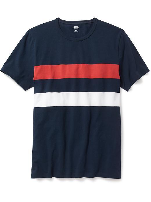 Old Navy Short Sleeve Chest Stripe Tee - Ink Blue