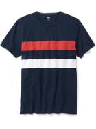Old Navy Short Sleeve Chest Stripe Tee - Ink Blue