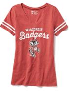 Old Navy College Team Graphic V Neck Tee For Women - Wisconsin
