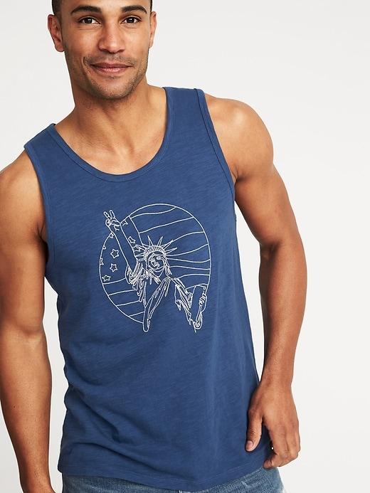 Old Navy Mens Soft-washed Slub-knit Graphic Tank For Men Statue Of Liberty Size Xxl