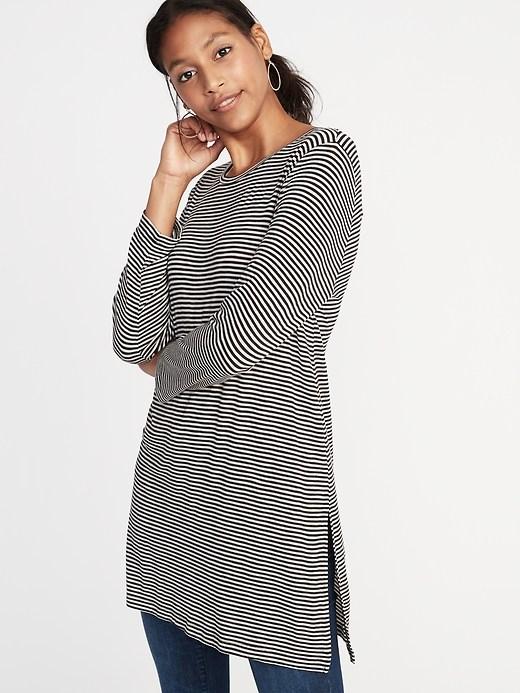 Old Navy Womens Luxe Long & Lean Striped Tunic For Women O.n. New Black Stripe Size Xl