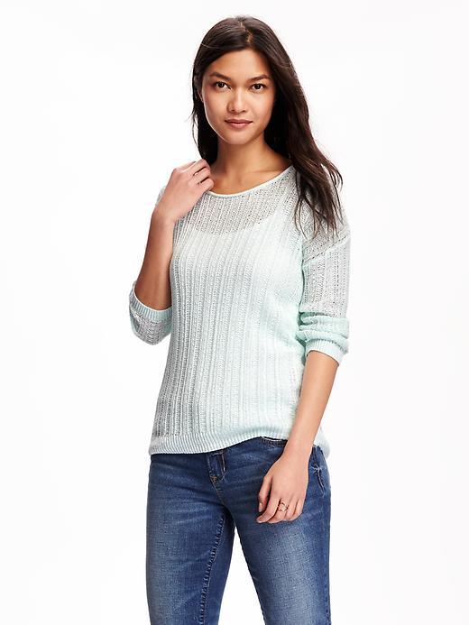 Old Navy Lightweight Pointelle Sweater For Women - Morning Sky