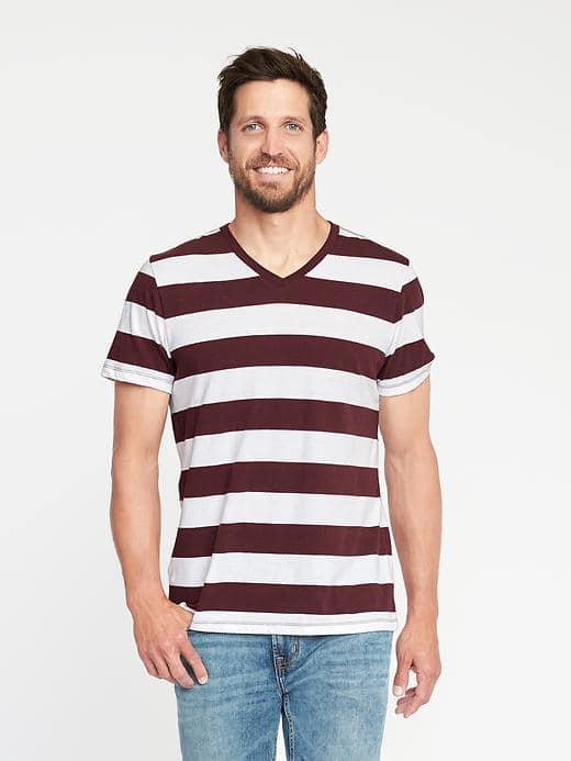 Old Navy Soft Washed V Neck Tee For Men - Rotwein
