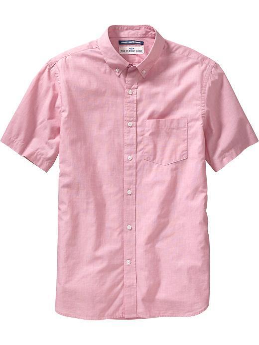 Mens Classic Slim Fit Shirts Size Xxl Big - Bright Guava