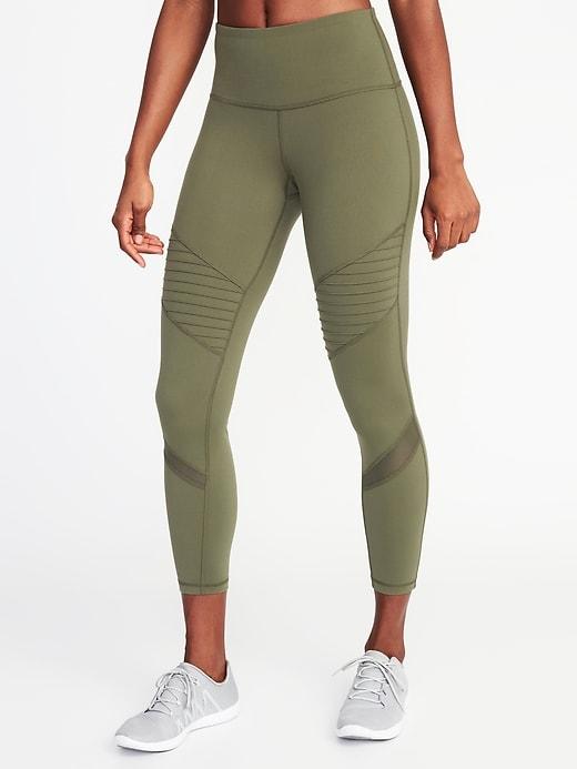 Old Navy Womens High-rise 7/8-length Moto Compression Leggings For Women Medium Green Size S
