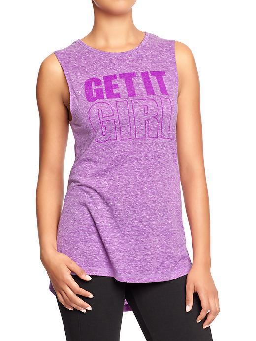 Old Navy Womens Active Graphic Muscle Tees - Opulent Iris