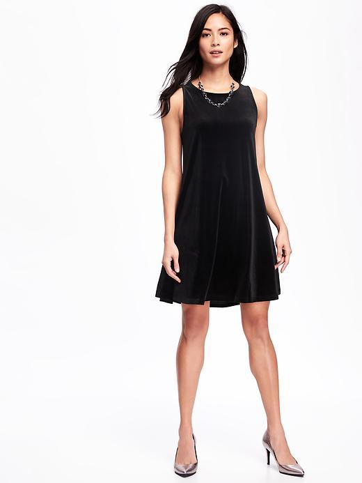 Old Navy Velvet Swing Dress For Women - Black